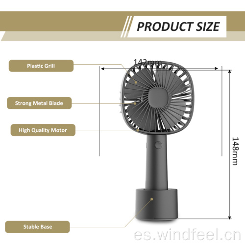 Ventilador eléctrico portátil de mesa pequeña de 4 pulgadas, batería de trabajo silencioso, escritorio recargable, Mini ventilador de refrigeración de escritorio USB para habitación, oficina